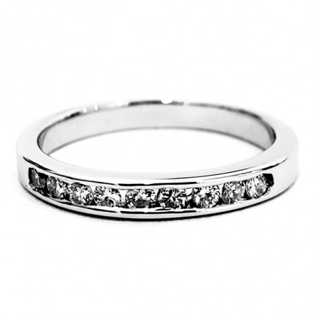 Churumbela oro blanco 14k, peso aproximado 2.2gr, gemas zirconias de 1.2 mm