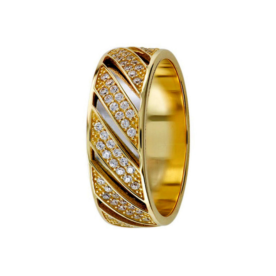 Argolla de Matrimonio, oro 14 kilates, 7 milímetros de ancho, peso aprox 4.5 gramos, con zirconias