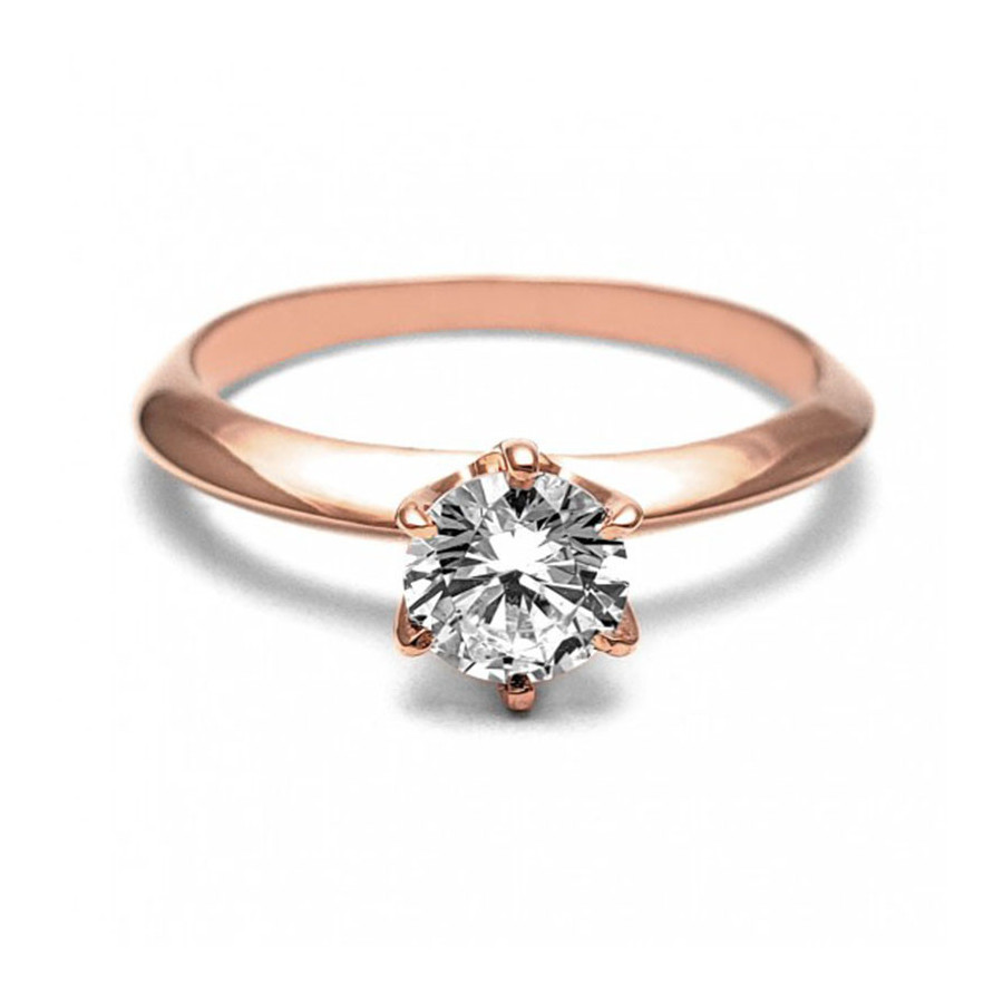Anillo de Compromiso, oro rosa 14k, peso aproximado 2.3gr, gema zirconia de 5 milímetros de diámetro. Anillo de Compromiso, oro rosa 14k, peso aproximado 2.3gr, gema zirconia de 5 milímetros de diámetro.