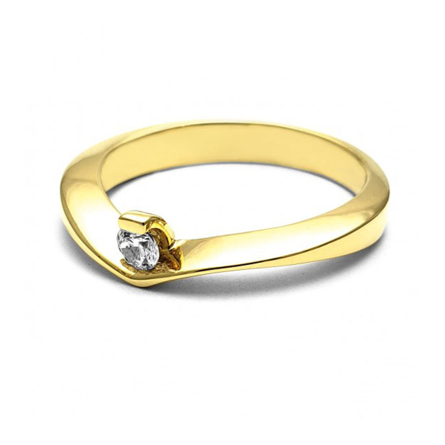 Anillo de Compromiso, amarillo 14k, peso aproximado 3.40gr, gema zirconia de 3 milímetros de diámetro.