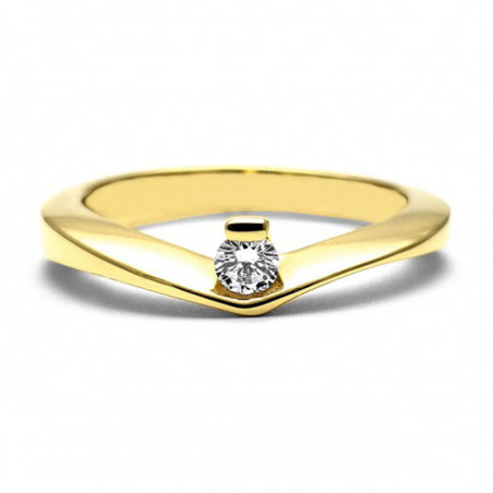 Anillo de Compromiso, amarillo 14k, peso aproximado 3.40gr, gema zirconia de 3 milímetros de diámetro.