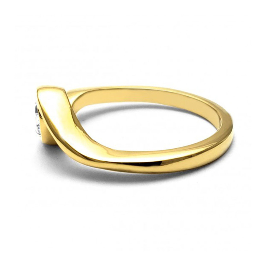Anillo de Compromiso, amarillo 14k, peso aproximado 3.74gr, gema zirconia de 5mm de diametro.
