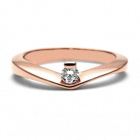 Anillo de Compromiso, oro rosa 14k, peso aproximado 3.40gr, gema zirconia de 3 milímetros de diámetro.