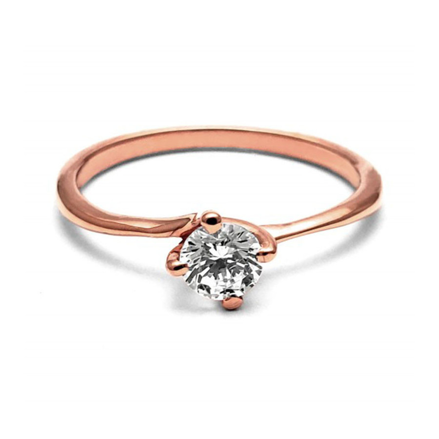 Anillo de Compromiso, oro rosa 14k, peso aproximado 1.98gr, gema zirconia de 4.5 milímetros de diámetro. Anillo de Compromiso, oro rosa 14k, peso aproximado 1.98gr, gema zirconia de 4.5 milímetros de diámetro.