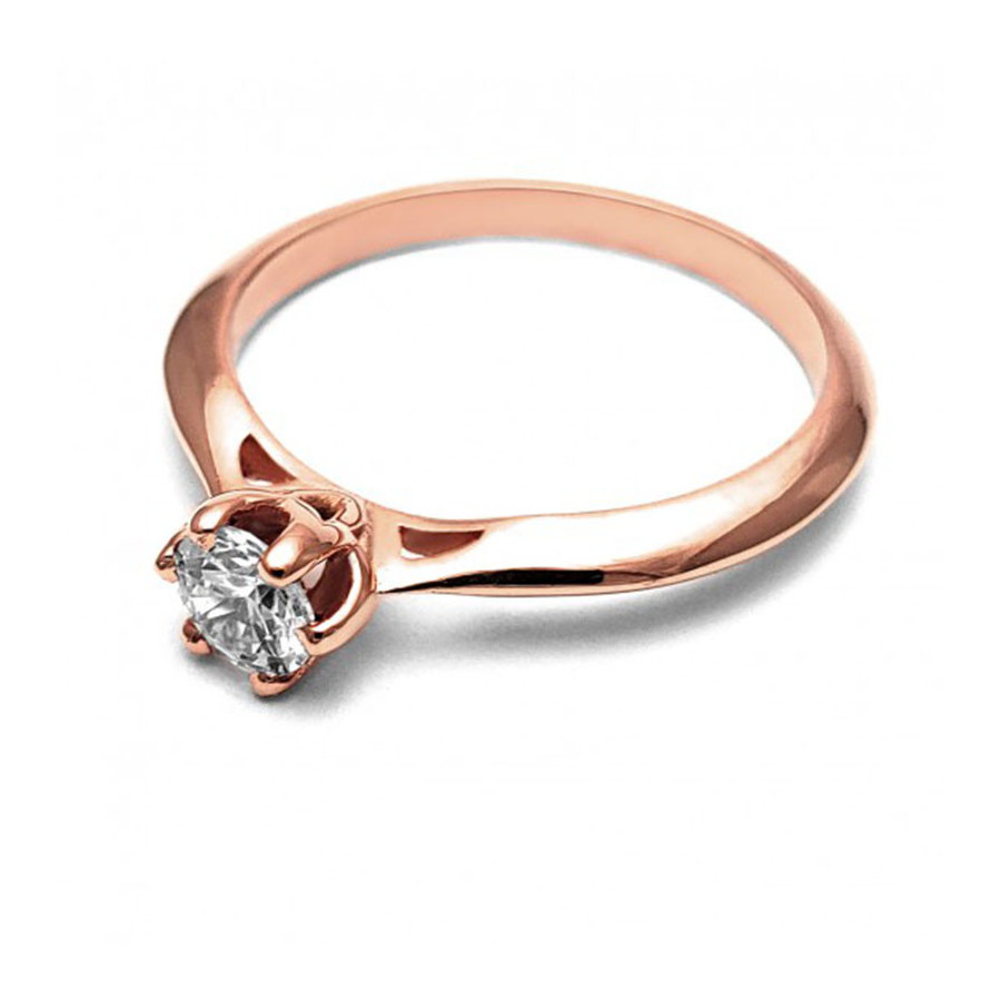 Anillo de Compromiso, oro rosa 14k, peso aproximado 2.5gr, gema zirconia de 5 milímetros de diámetro.