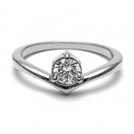 Anillo de Compromiso, plata natural ley .925, peso aproximado 2.54gr, gema zirconia de 4mm