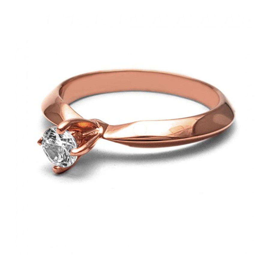 Anillo de Compromiso, rosa 14k, peso aproximado 3.24gr, gema zirconia de 4 milímetros de diámetro.