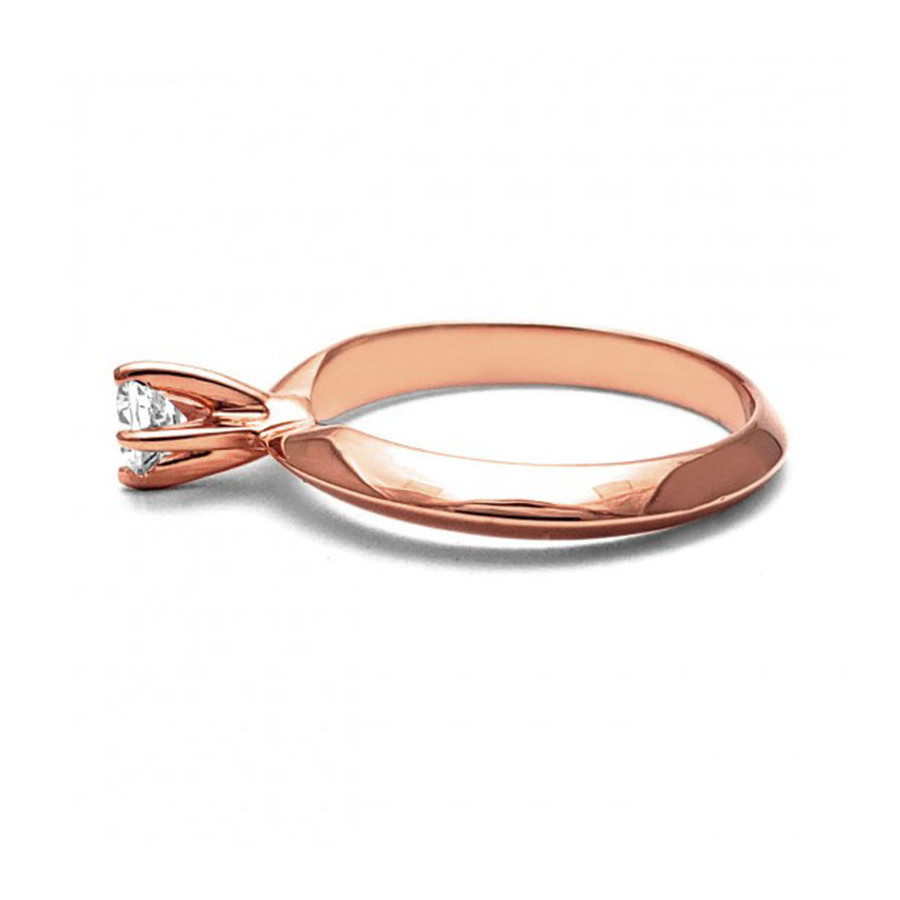 Anillo de Compromiso, rosa 14k, peso aproximado 3.24gr, gema zirconia de 4 milímetros de diámetro.