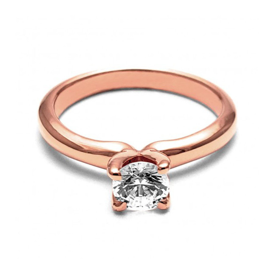Anillo de Compromiso, oro rosa 14k, peso aproximado 3.39gr, gema zirconia de 5 milímetros de diámetro. Anillo de Compromiso, oro rosa 14k, peso aproximado 3.39gr, gema zirconia de 5 milímetros de diámetro.