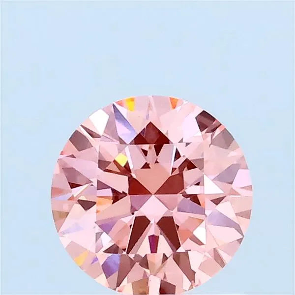 0.71ct Round Lab Grown Diamond (Colour Fancy Vivid Pink, Clarity VVS2, Cut EX, IGI Certified)
