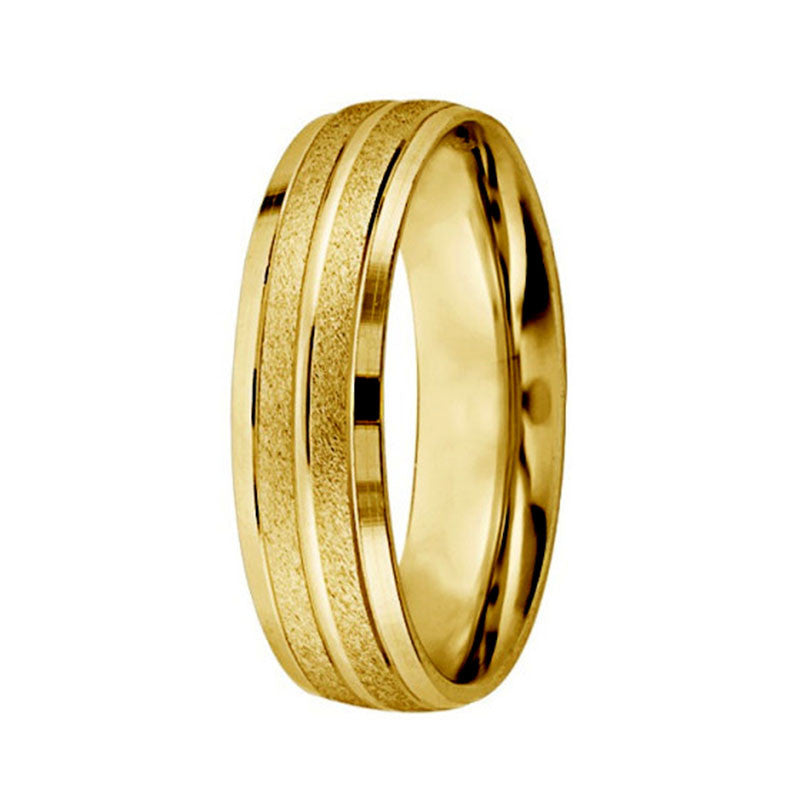 Argolla de Matrimonio, oro 14 kilates, 6 milímetros de ancho, peso aprox 3.5 gramos
