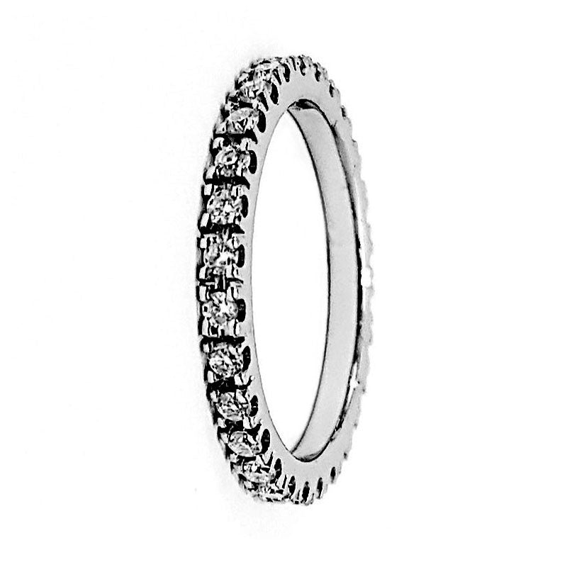 Churumbela oro blanco 14k, peso aproximado 2.8gr, gemas zirconias de 2mm