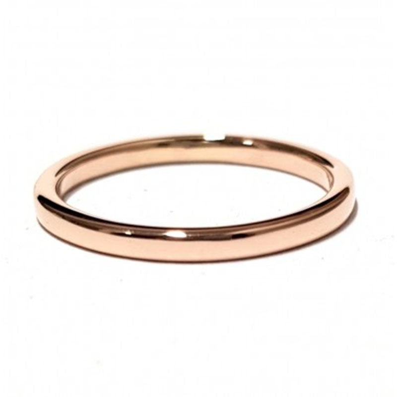Argolla de Matrimonio, oro rosa 14k, peso aproximado 2.5gr, 2.5mm de ancho.