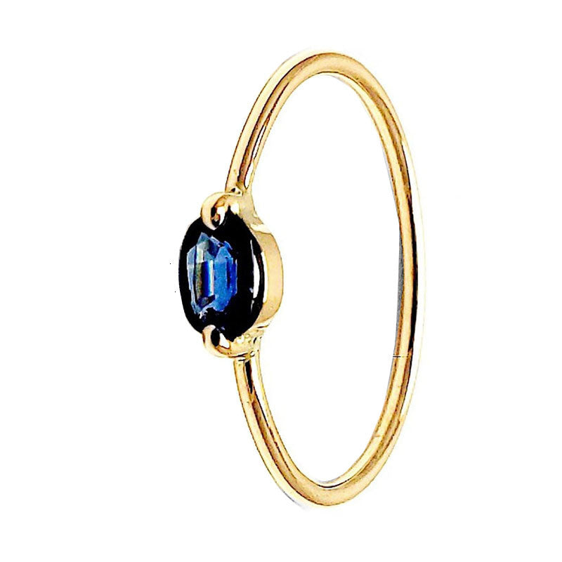 Anillo con zafiro natural, oro amarillo 14k  peso aproximado 1.2gr, ancho de argolla 1.2 milímetros