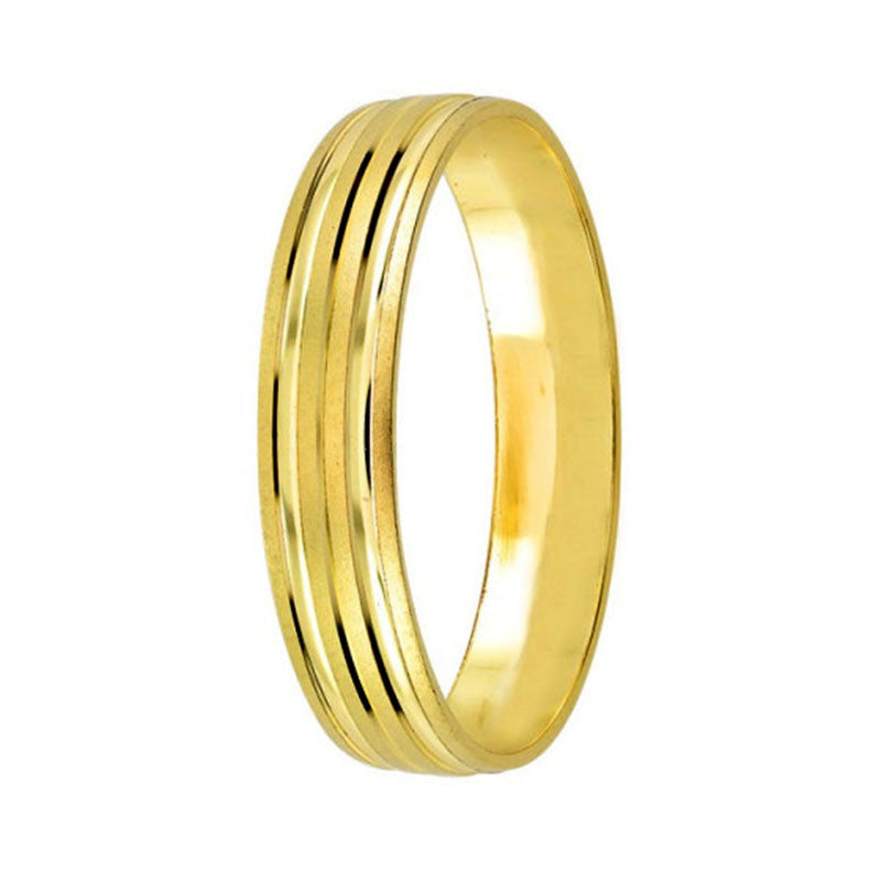 Argolla de Matrimonio, oro 14 kilates, 4 milímetros de ancho, peso aprox 1.9 gramos, hueca