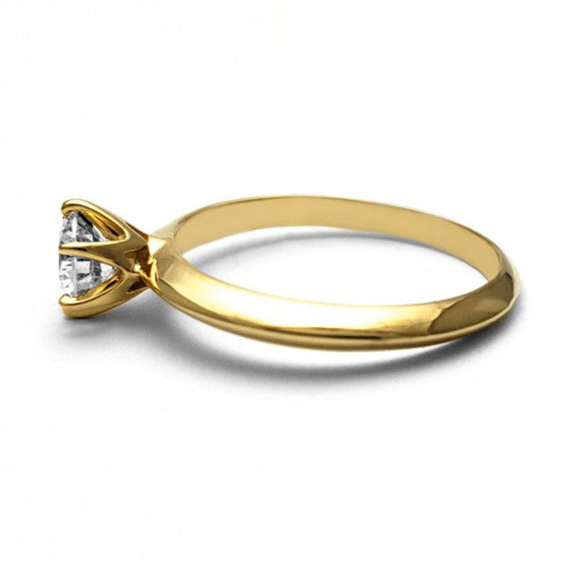 Anillo de Compromiso Solitario | Oro Amarillo 14K | Zirconia de 5 mm | Peso aprox. 2.30 g