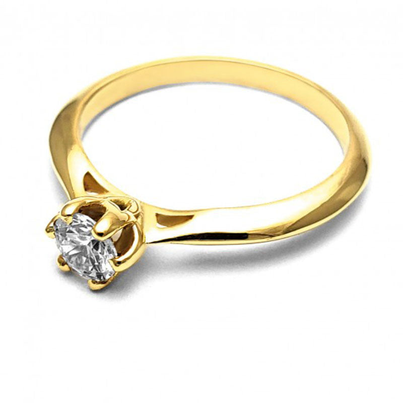 Anillo de Compromiso Solitario | Oro Amarillo 14K | Zirconia de 5 mm | Peso aprox. 2.50 g
