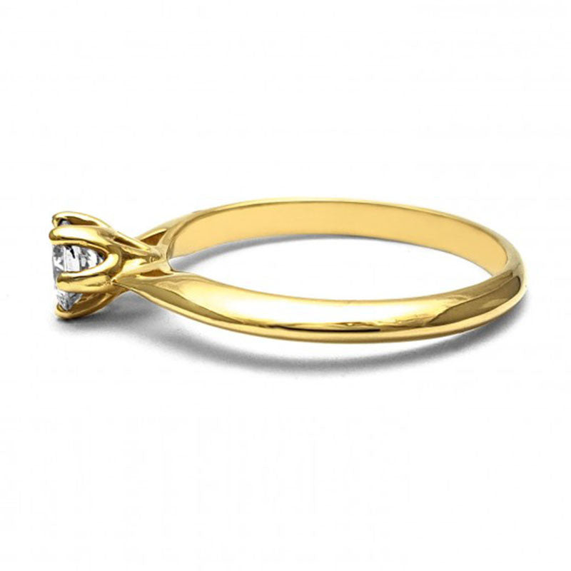 Anillo de Compromiso Solitario | Oro Amarillo 14K | Zirconia de 5 mm | Peso aprox. 2.50 g