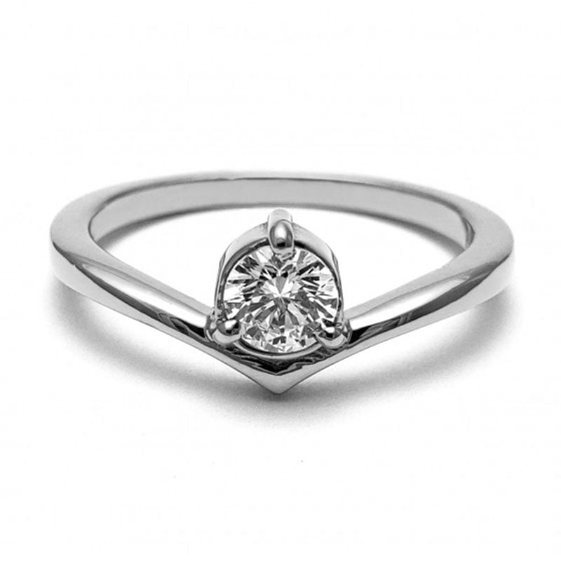 Anillo de Compromiso Solitario | Plata .925 | Zirconia de 4 mm | Peso aprox. 2.54 g