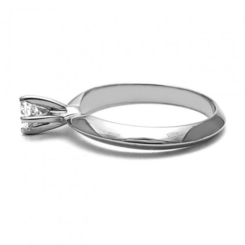 Anillo de Compromiso Solitario | Oro Blanco 14K | Zirconia de 4 mm | Peso aprox. 3.24 g