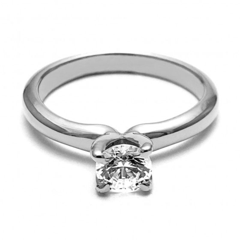 Anillo de Compromiso Solitario | Plata .925 | Zirconia de 5 mm | Peso aprox. 3.39 g